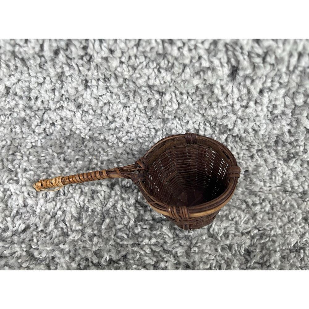 Antique Bamboo Basket Style Tea Strainer Infuser Kitchen Utensil Handmade